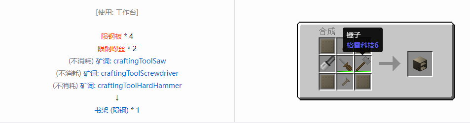 我的世界格雷科技6物品容器合成表大全