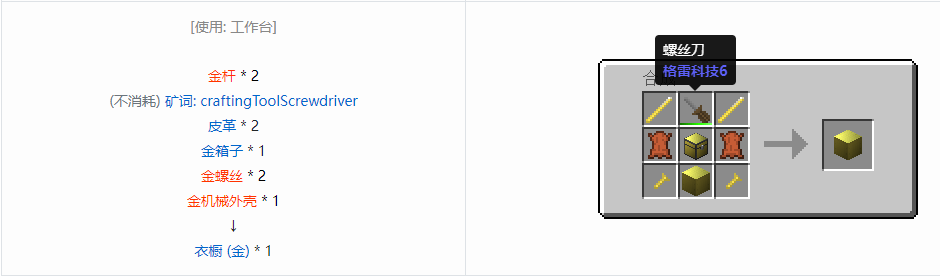 我的世界格雷科技6物品容器合成表大全