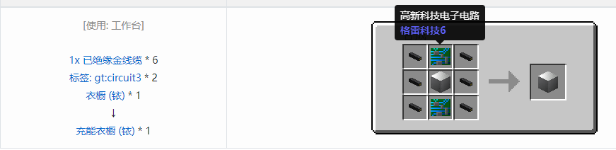我的世界格雷科技6物品容器合成表大全