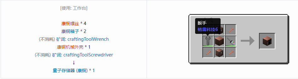 我的世界格雷科技6物品容器合成表大全