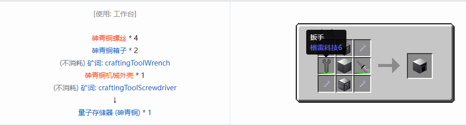 我的世界格雷科技6物品容器合成表大全