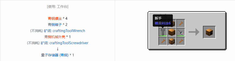 我的世界格雷科技6物品容器合成表大全