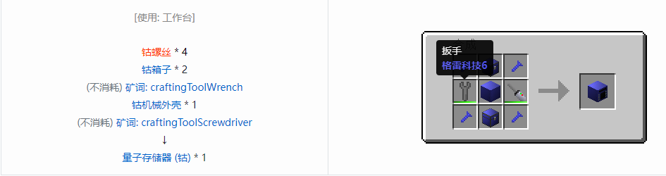 我的世界格雷科技6物品容器合成表大全