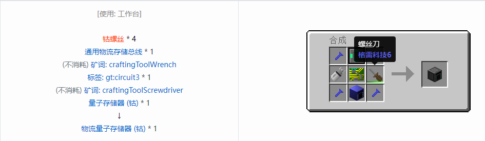 我的世界格雷科技6物品容器合成表大全