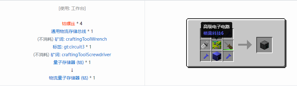 我的世界格雷科技6物品容器合成表大全
