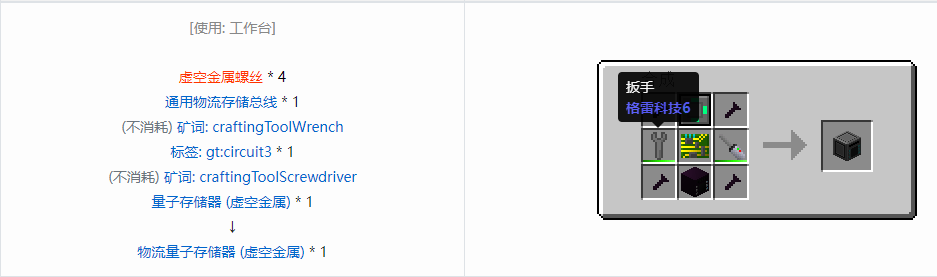 我的世界格雷科技6物品容器合成表大全