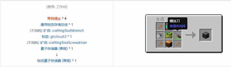 我的世界格雷科技6物品容器合成表大全