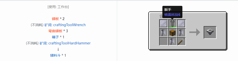我的世界格雷科技6物品容器合成表大全