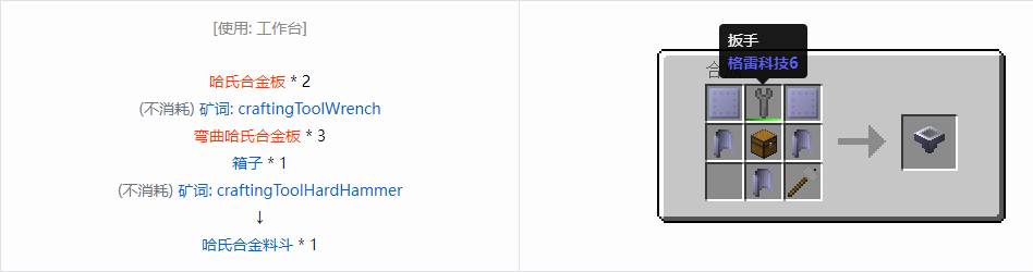 我的世界格雷科技6物品容器合成表大全