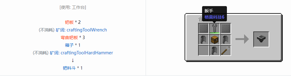 我的世界格雷科技6物品容器合成表大全