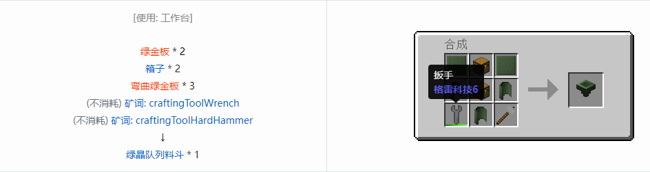 我的世界格雷科技6物品容器合成表大全