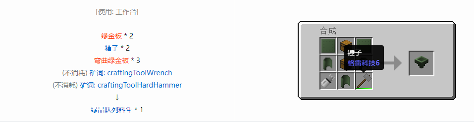 我的世界格雷科技6物品容器合成表大全
