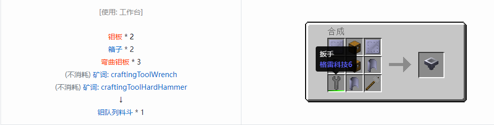 我的世界格雷科技6物品容器合成表大全