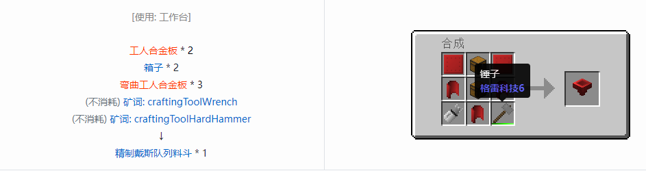 我的世界格雷科技6物品容器合成表大全
