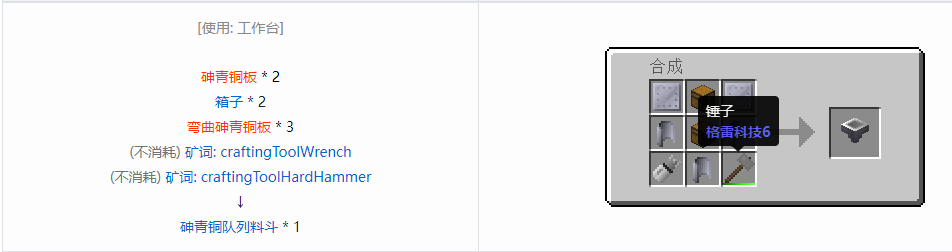 我的世界格雷科技6物品容器合成表大全