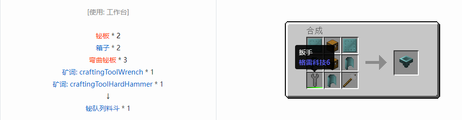 我的世界格雷科技6物品容器合成表大全