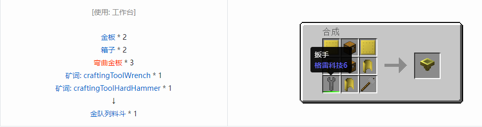 我的世界格雷科技6物品容器合成表大全