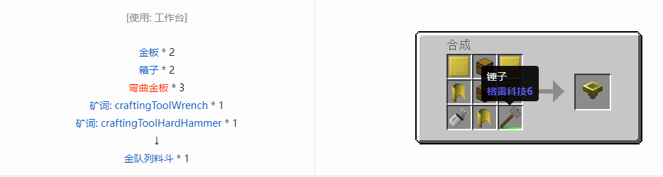 我的世界格雷科技6物品容器合成表大全