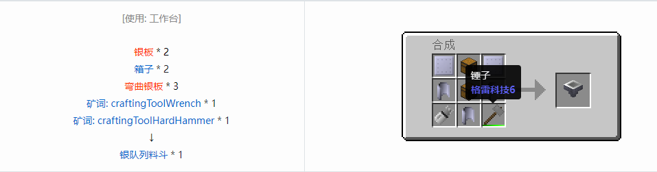 我的世界格雷科技6物品容器合成表大全