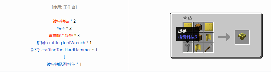我的世界格雷科技6物品容器合成表大全