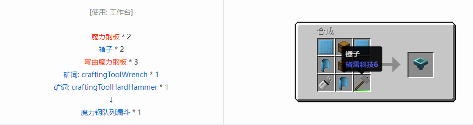 我的世界格雷科技6物品容器合成表大全