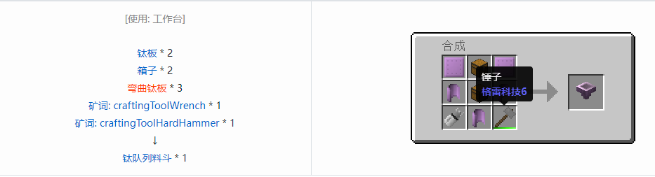 我的世界格雷科技6物品容器合成表大全