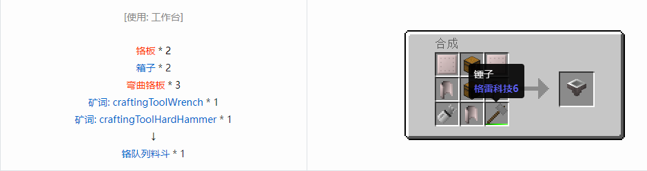 我的世界格雷科技6物品容器合成表大全