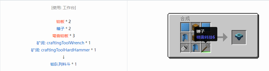 我的世界格雷科技6物品容器合成表大全