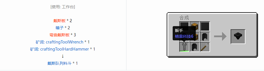 我的世界格雷科技6物品容器合成表大全