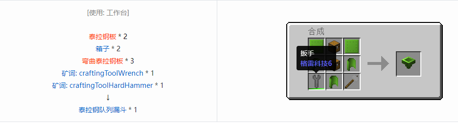 我的世界格雷科技6物品容器合成表大全