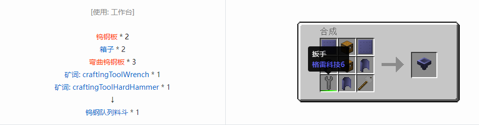 我的世界格雷科技6物品容器合成表大全