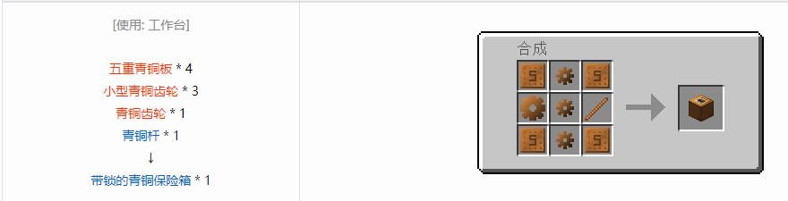 我的世界格雷科技6带锁的保险箱合成表大全