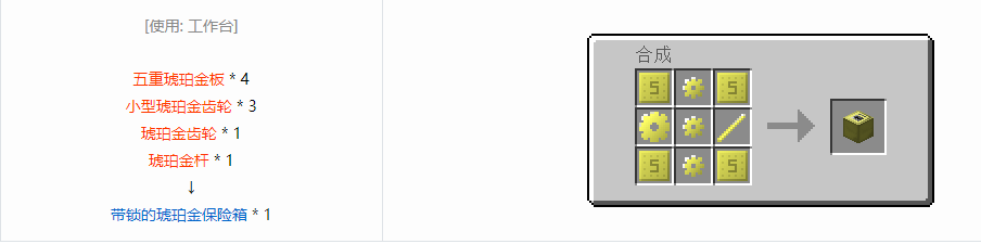 我的世界格雷科技6带锁的保险箱合成表大全