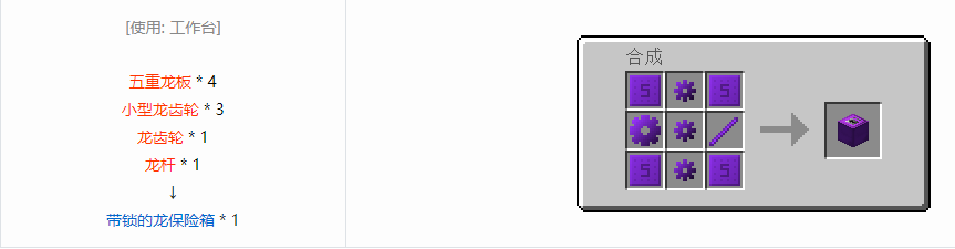 我的世界格雷科技6带锁的保险箱合成表大全