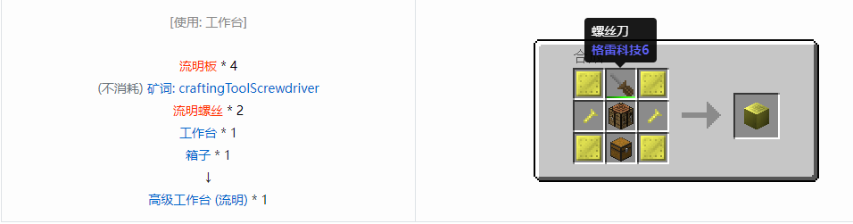 我的世界格雷科技6物品容器合成表大全