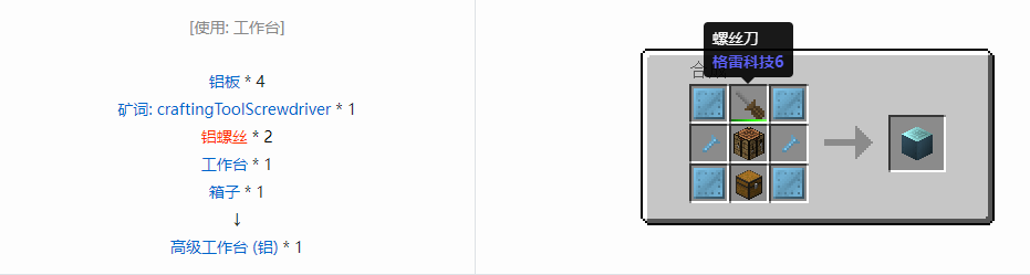 我的世界格雷科技6物品容器合成表大全