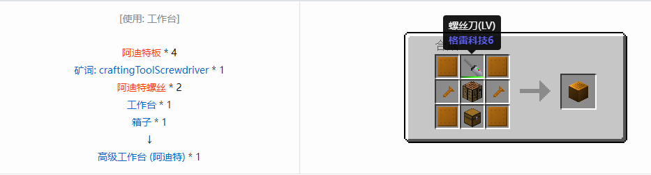我的世界格雷科技6物品容器合成表大全