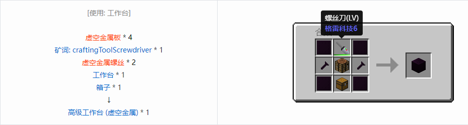 我的世界格雷科技6物品容器合成表大全