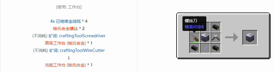 我的世界格雷科技6物品容器合成表大全
