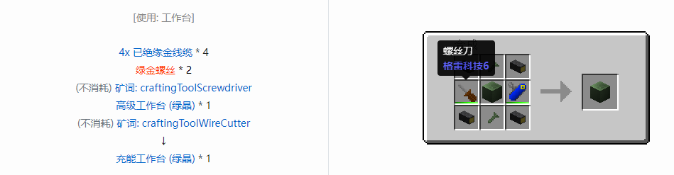 我的世界格雷科技6物品容器合成表大全