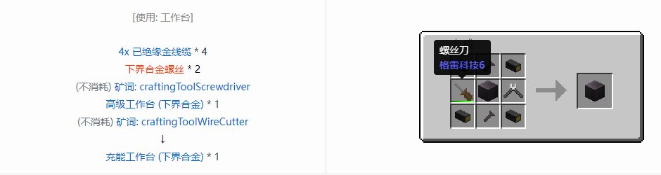 我的世界格雷科技6物品容器合成表大全