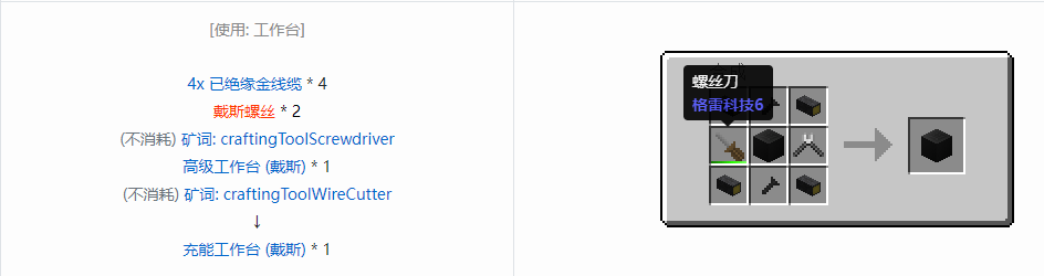 我的世界格雷科技6物品容器合成表大全