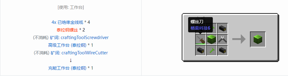 我的世界格雷科技6物品容器合成表大全