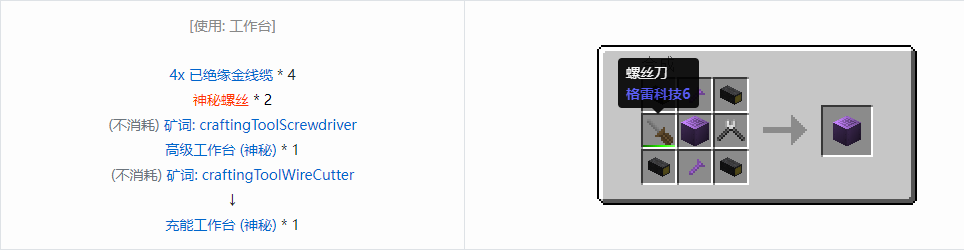 我的世界格雷科技6物品容器合成表大全