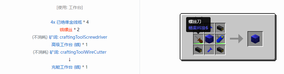 我的世界格雷科技6物品容器合成表大全