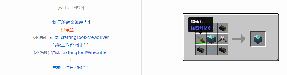 我的世界格雷科技6物品容器合成表大全