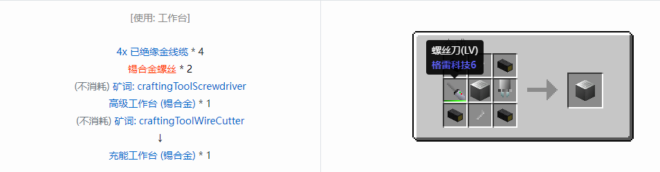 我的世界格雷科技6物品容器合成表大全