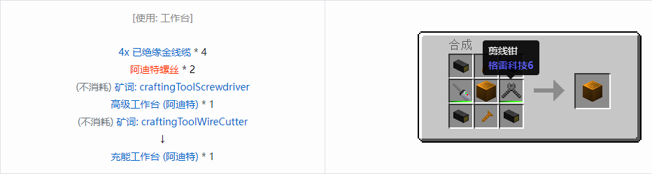 我的世界格雷科技6物品容器合成表大全