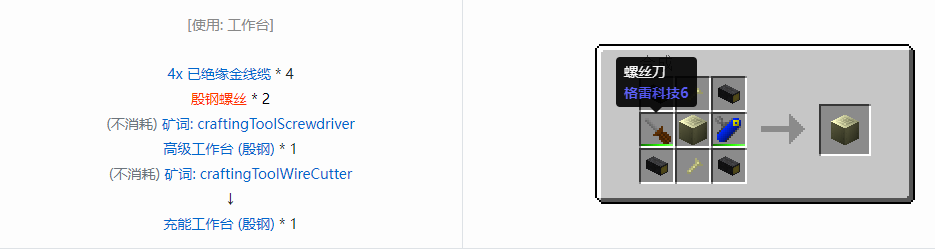 我的世界格雷科技6物品容器合成表大全