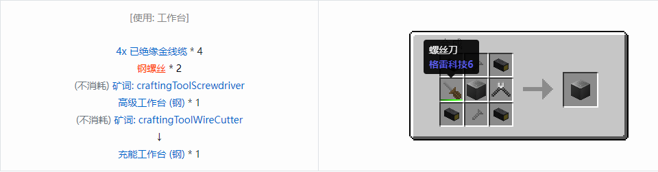 我的世界格雷科技6物品容器合成表大全